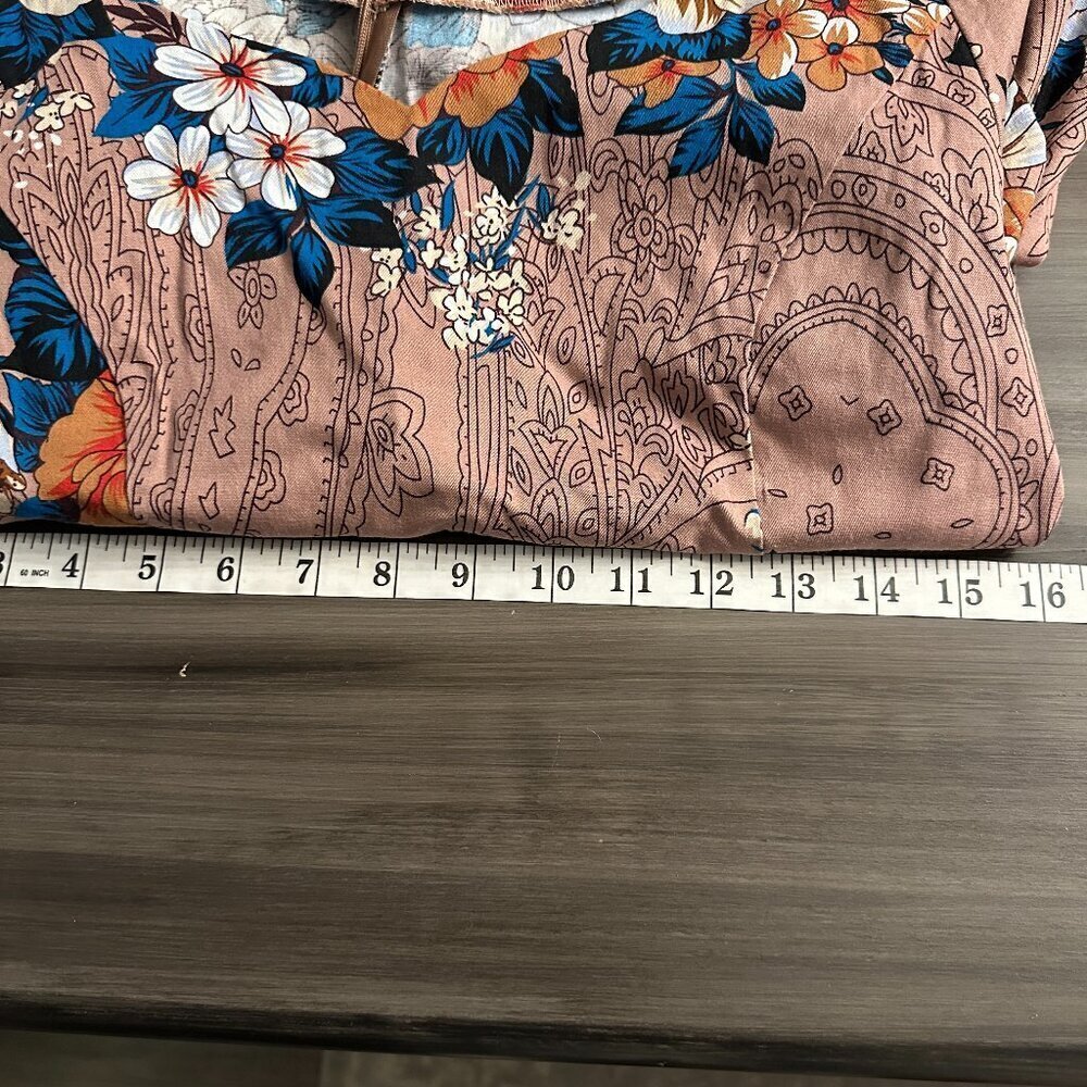NWOT LAMiU Womens 1950's Retro Rockabilly Dress in Floral Light Brown Size Large - Picture 10 of 11